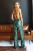 Sequin Statement Jumpsuit - Green sold by Hazel & Olive