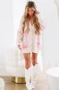 Bows All Around Cardigan - Pink and Cream sold by Hazel & Olive