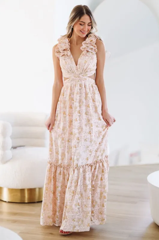 Peach of My Heart Maxi Gown - Peachy Pink sold by Hazel & Olive