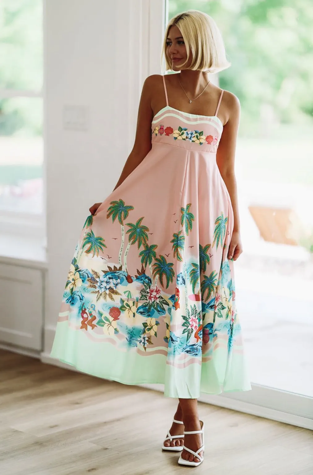 Tropical Vibes Maxi Dress - Pink sold by Hazel & Olive