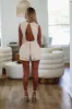 Pretty Bold Open Back Romper - Cream sold by Hazel & Olive