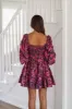 All Right With Me Mini Dress - Navy, Brown and Fuchsia sold by Hazel & Olive