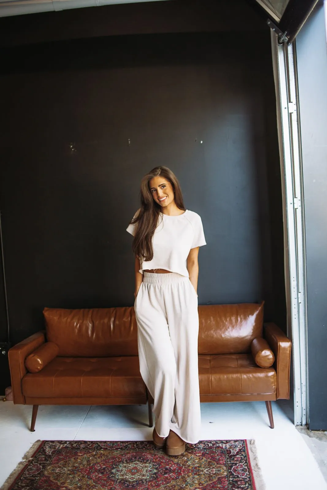 Daily Chic French Terry Crop Top - Cream sold by Hazel & Olive product image thumbnail 2