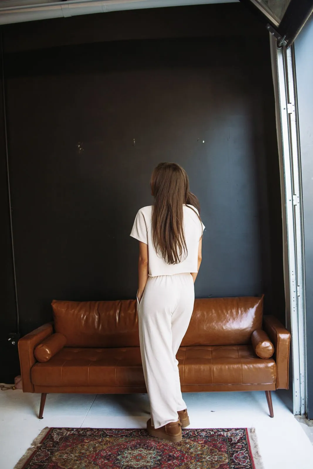 Daily Chic French Terry Crop Top - Cream sold by Hazel & Olive product image thumbnail 3