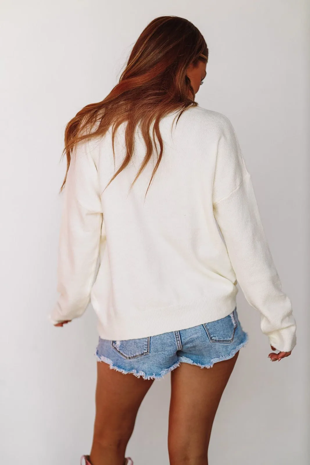 Holly Jolly Tinsel Sweater - Ivory sold by Hazel & Olive product image thumbnail 3