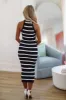 Nautical Stripes Midi Dress - Navy and White sold by Hazel & Olive