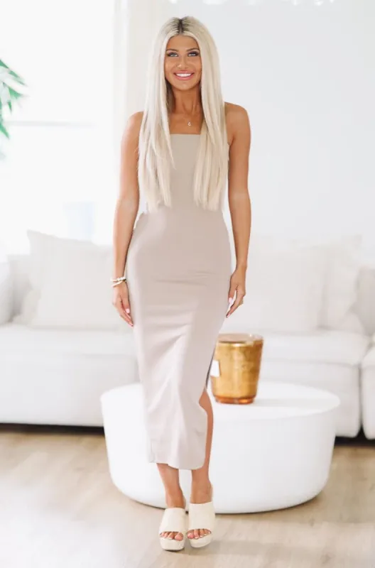 Sugar Sugar Maxi Dress - Taupe sold by Hazel & Olive