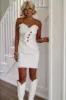 Down on The Dance Floor Denim Mini Dress - White sold by Hazel & Olive