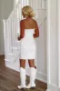 Down on The Dance Floor Denim Mini Dress - White sold by Hazel & Olive