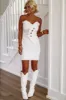 Down on The Dance Floor Denim Mini Dress - White sold by Hazel & Olive