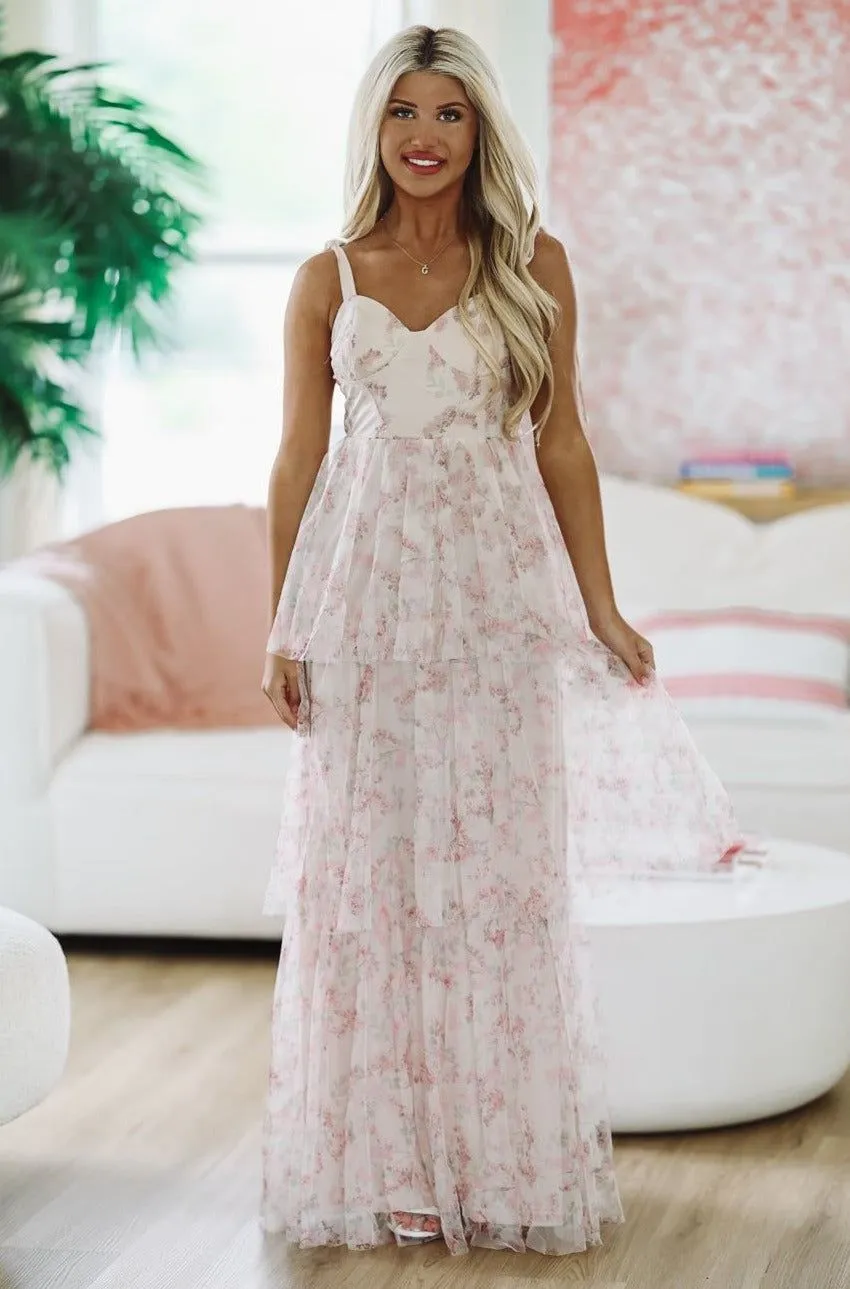 Don't Make Me Blush Maxi Gown - Blush Pink sold by Hazel & Olive