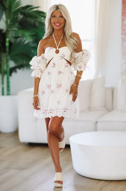 Just A Girl Mini Dress - Cream sold by Hazel & Olive