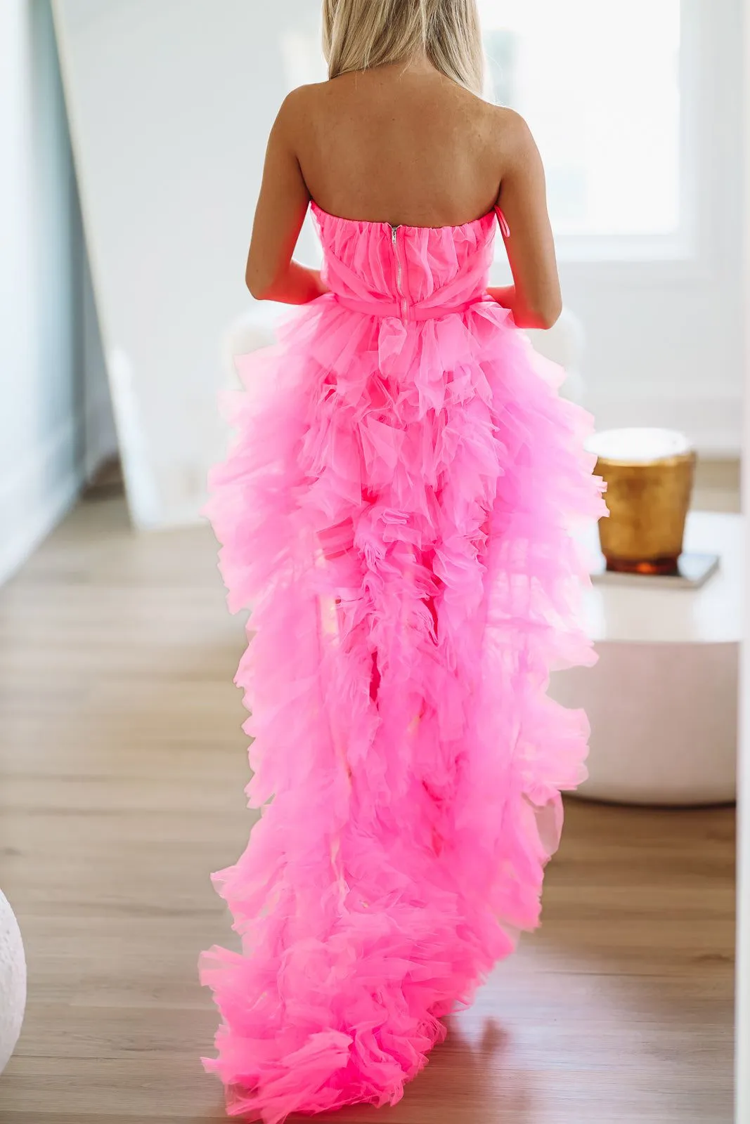 In The Moment High Low Tulle Dress - Hot Pink sold by Hazel & Olive product image thumbnail 3
