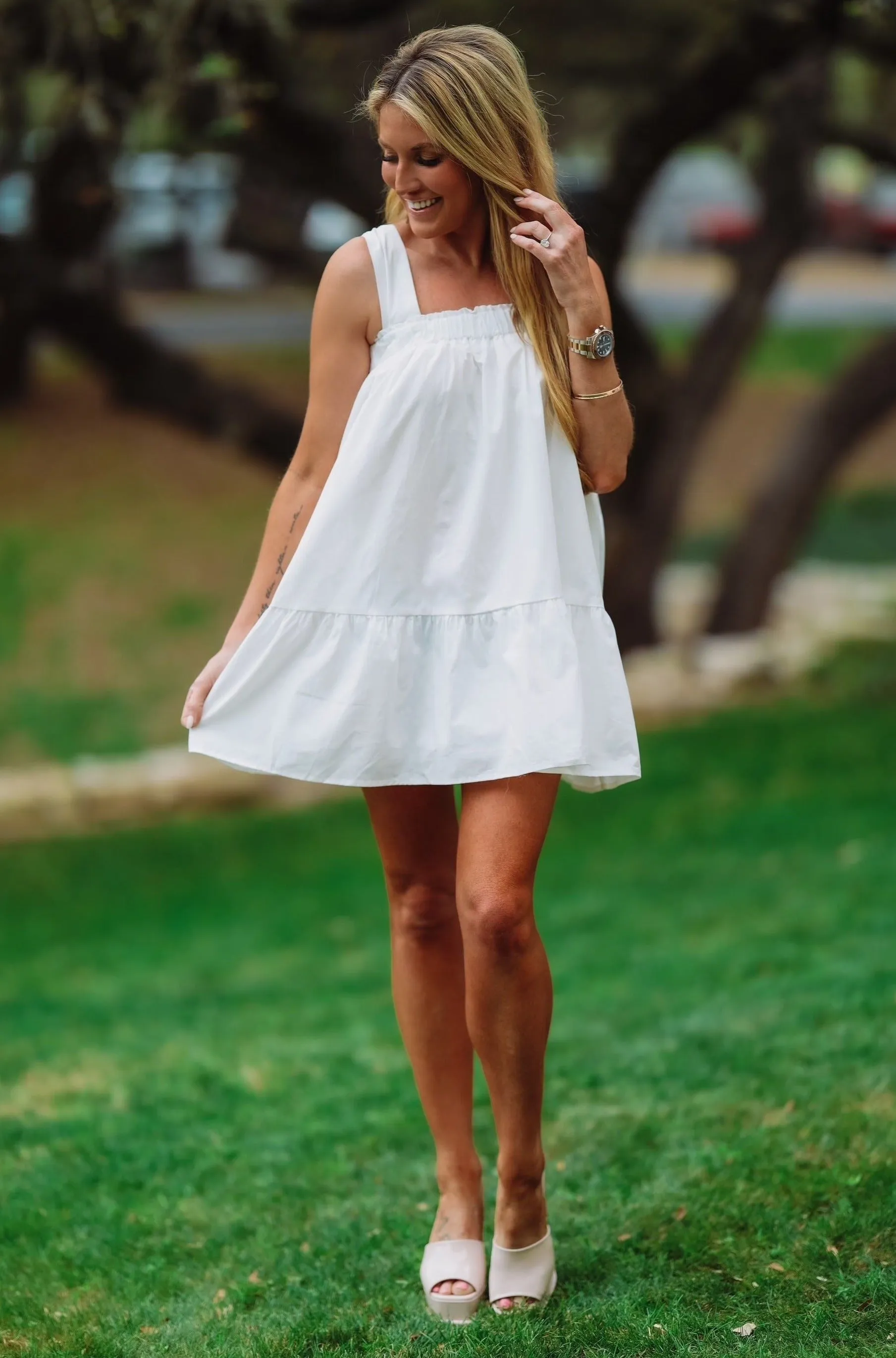 First Pick Mini Dress - White sold by Hazel & Olive
