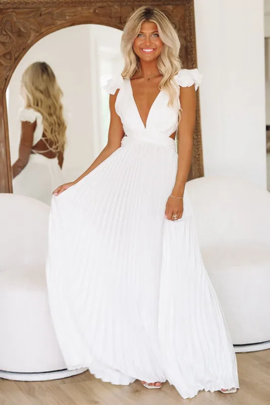 For Keeps Maxi Gown - White sold by Hazel & Olive