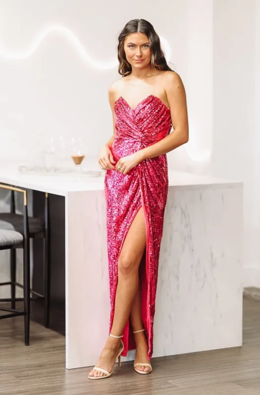 Amuse Me Maxi Dress- Pink sold by Hazel & Olive