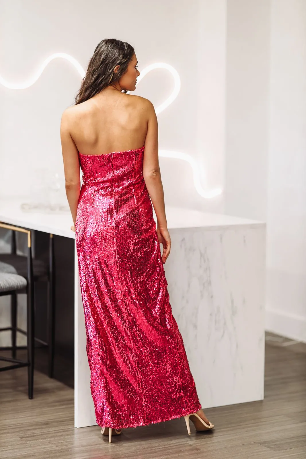 Amuse Me Maxi Dress- Pink sold by Hazel & Olive product image thumbnail 3