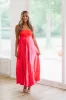Got The Invite Satin Maxi Dress - Pink and Red sold by Hazel & Olive