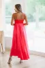 Got The Invite Satin Maxi Dress - Pink and Red sold by Hazel & Olive