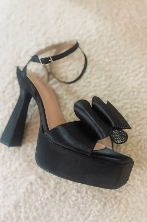 The Bow Platform Heels - Black sold by Hazel & Olive product image thumbnail 2