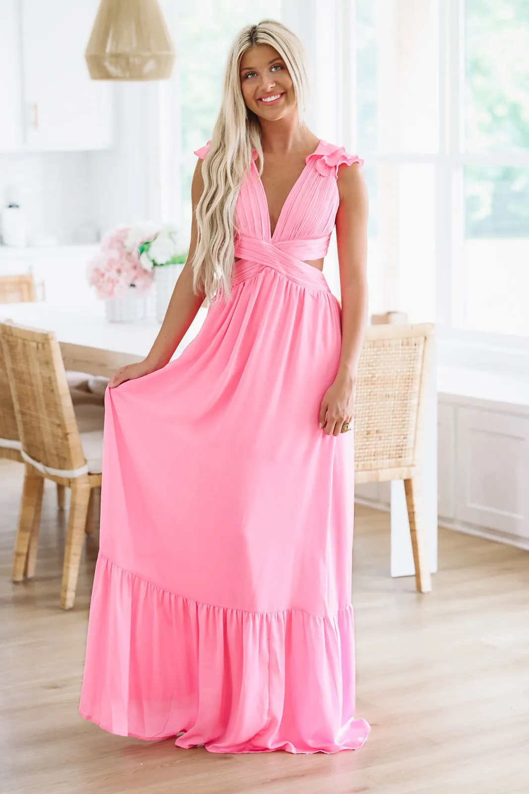 Stella Maxi Gown - Pink sold by Hazel & Olive