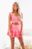 Hamptons Weekend Ruffle Sports Bra - Rose Pink sold by Hazel & Olive