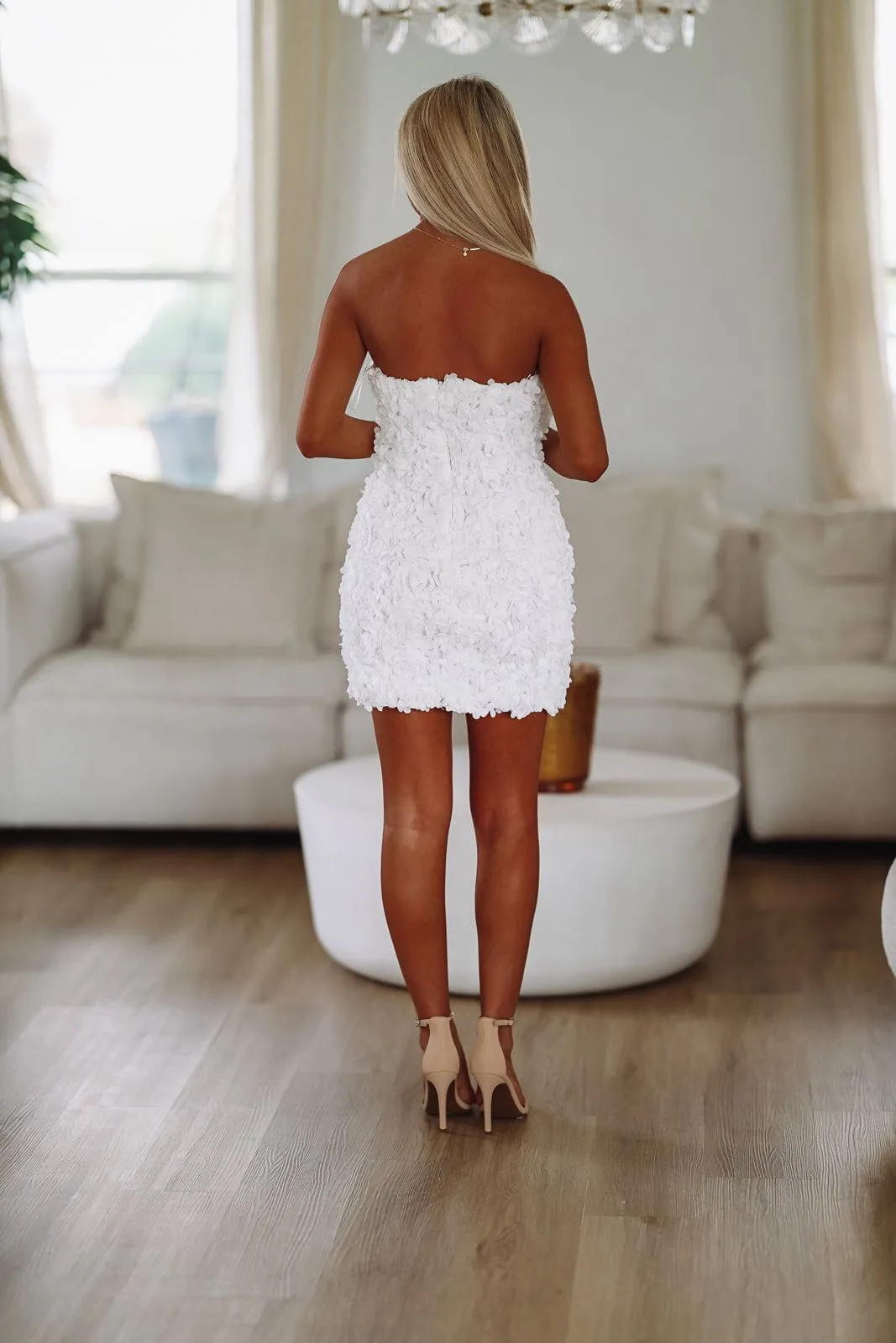 Strapless Floral Bow Dress - White sold by Hazel & Olive product image thumbnail 5