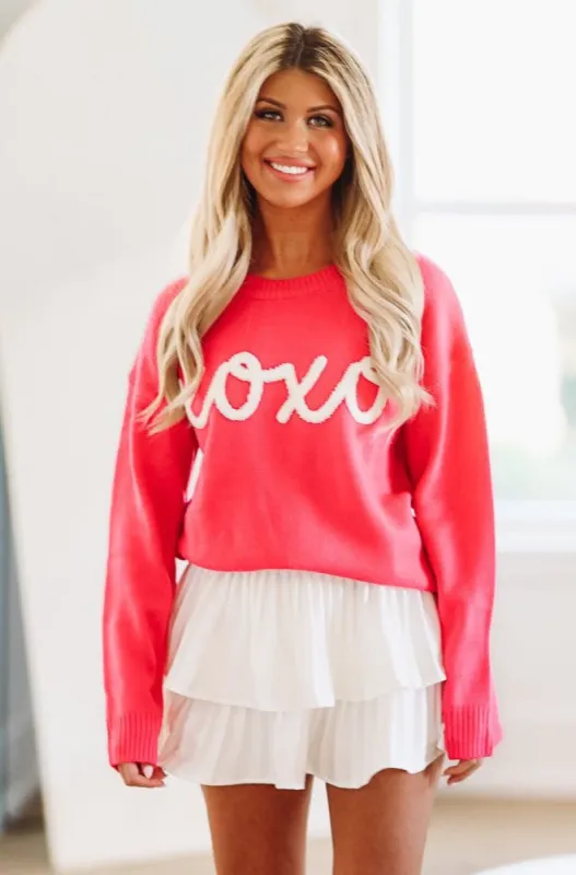 XOXO Oversized Sweater - Pink sold by Hazel & Olive