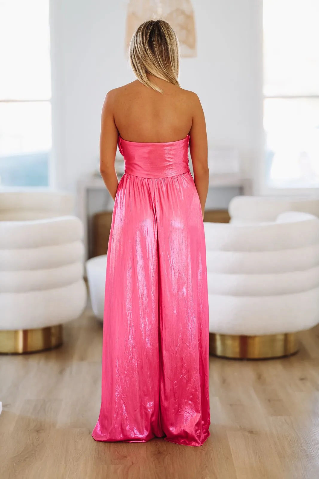 Metallic Shimmer Maxi Dress - Magenta sold by Hazel & Olive product image thumbnail 3