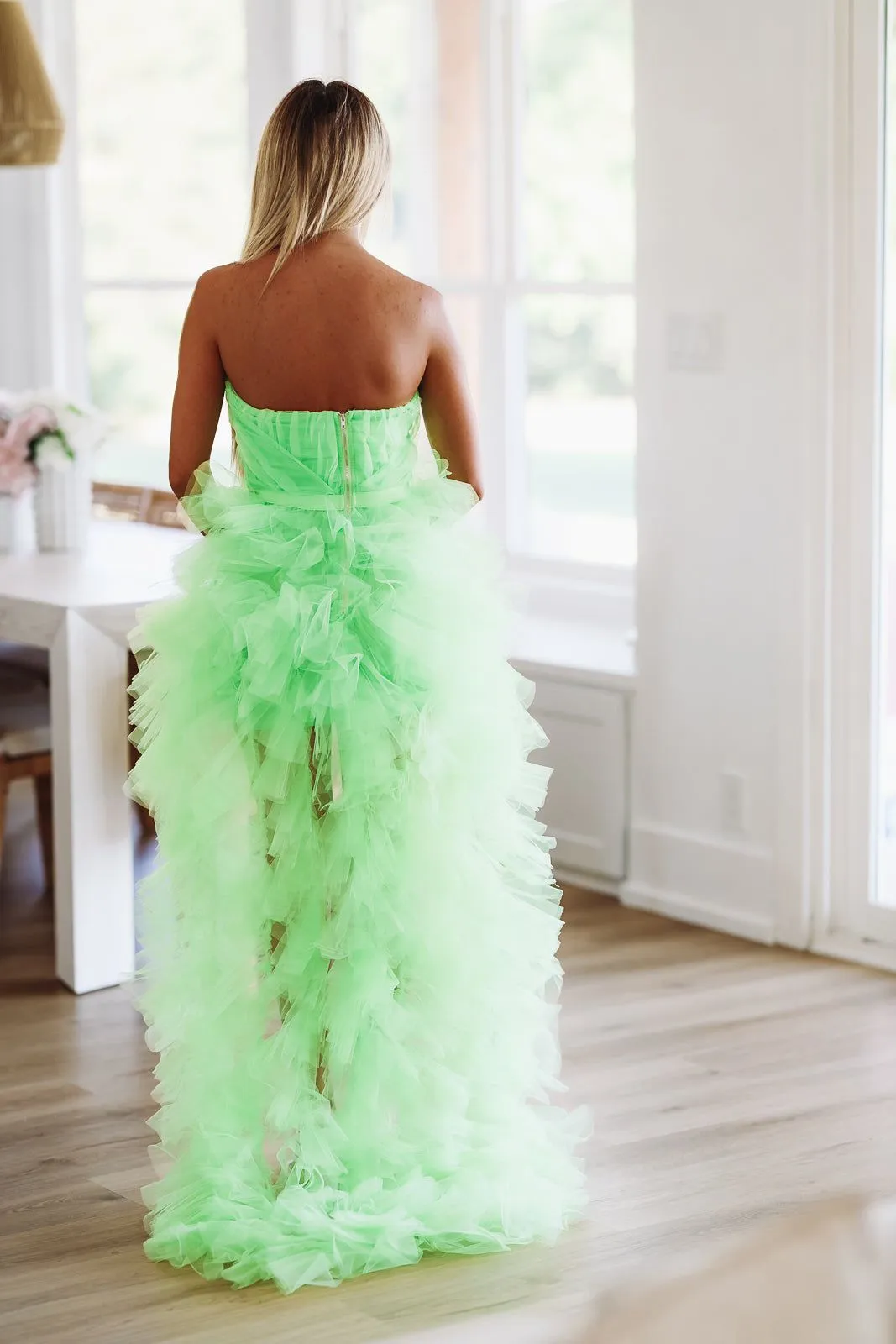 In The Moment High Low Tulle Dress - Lime Green sold by Hazel & Olive product image thumbnail 3
