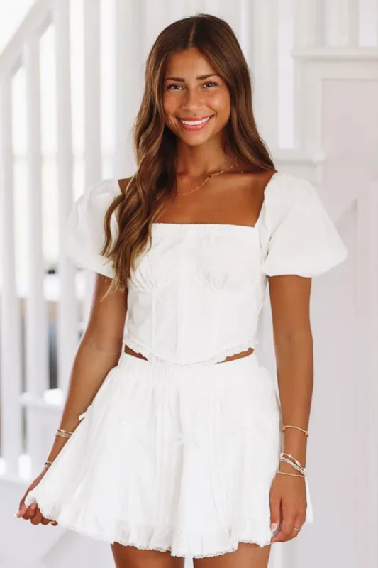 Finesse Me Crop Top - White sold by Hazel & Olive