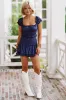Good Life Crop Top and Ruffled Short Set - Navy sold by Hazel & Olive