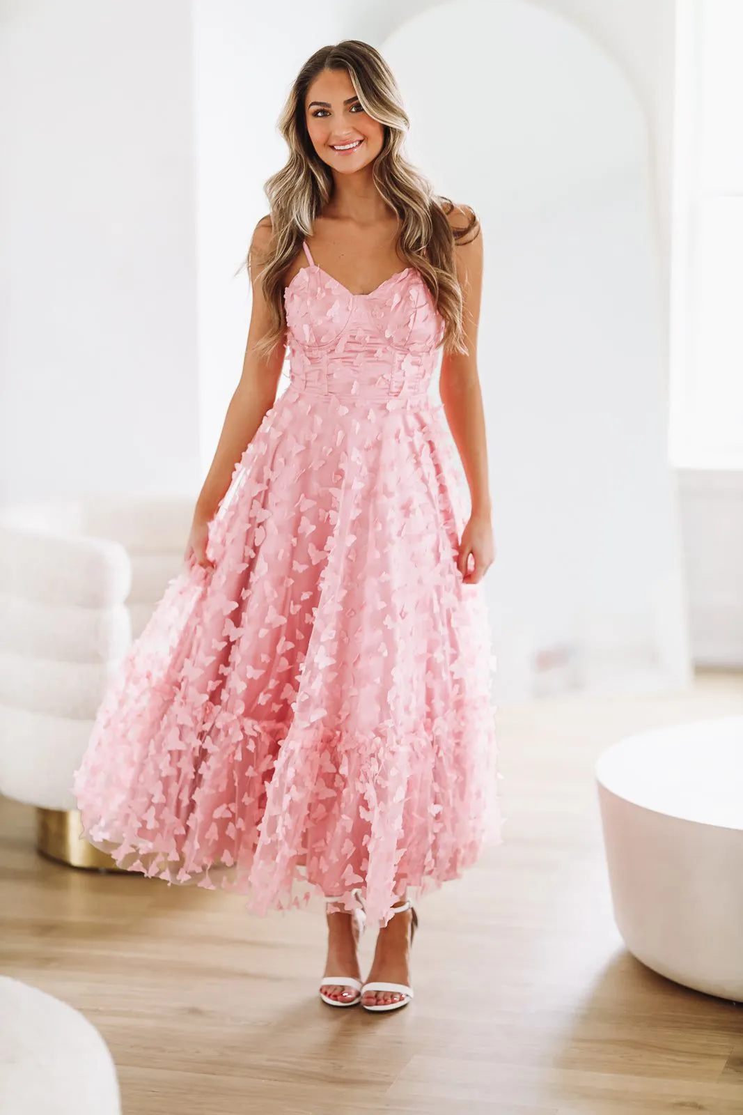 Giving Me Butterflies Midi Dress - Rose Pink sold by Hazel & Olive product image thumbnail 2