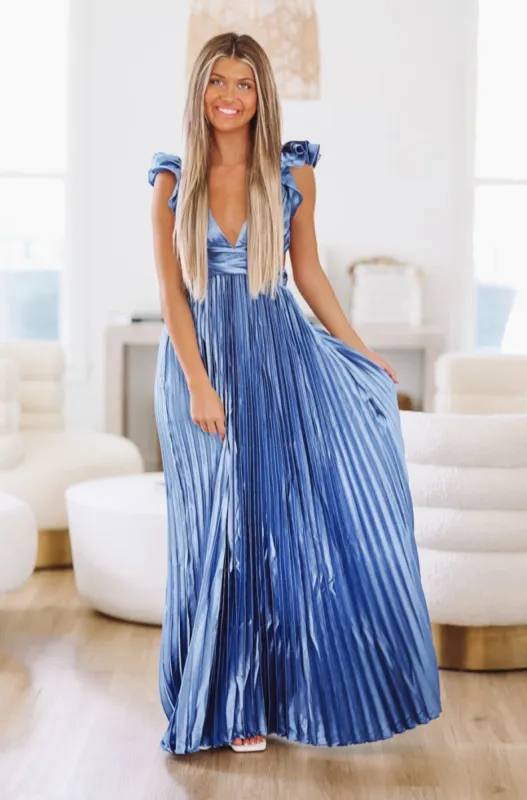 For Keeps Maxi Gown - Blue sold by Hazel & Olive