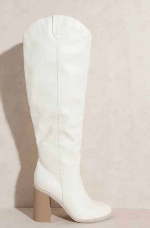 Boot Scootin Boots - Cream White sold by Hazel & Olive