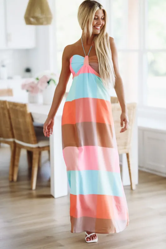 Don't Be a Square Max Dress - Pink, Peach, Blue and Mint sold by Hazel & Olive