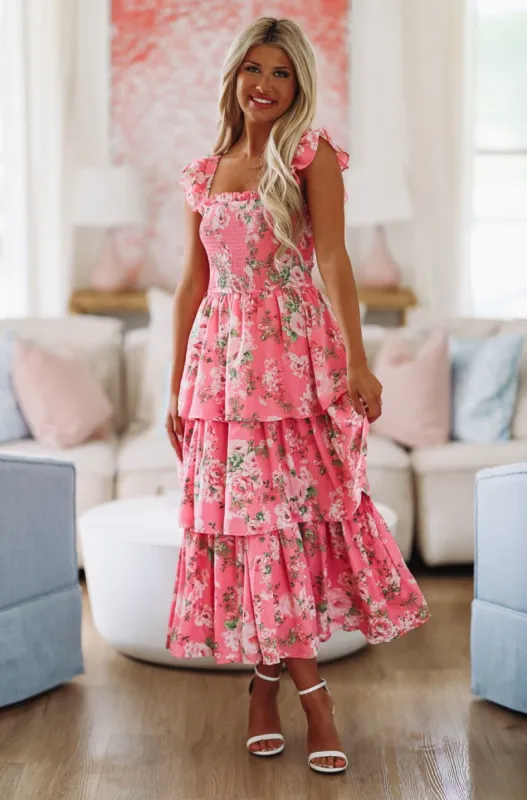 In Love With This Midi Dress - Pink sold by Hazel & Olive