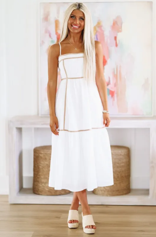 Happiest in the Hamptons Midi Dress - White sold by Hazel & Olive