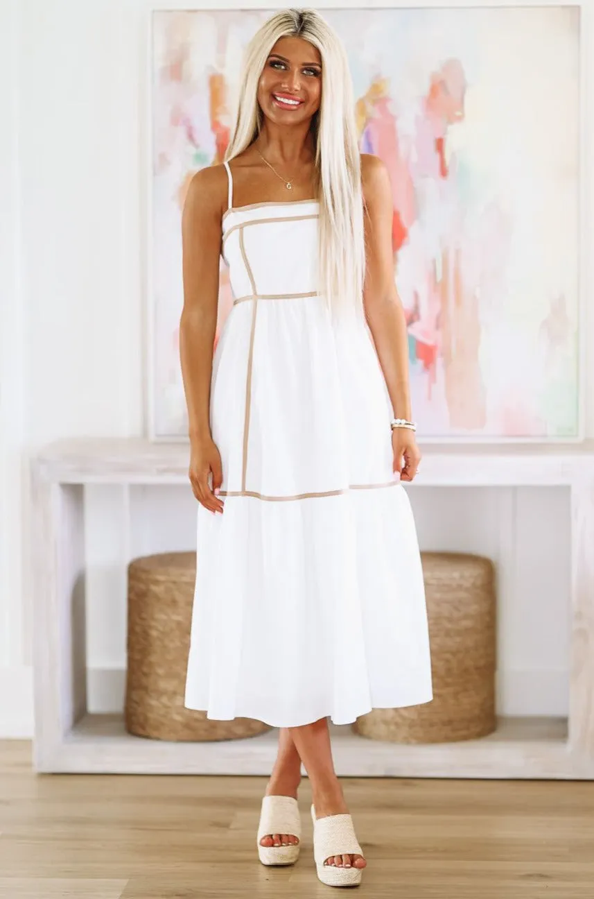 Happiest in the Hamptons Midi Dress - White sold by Hazel & Olive