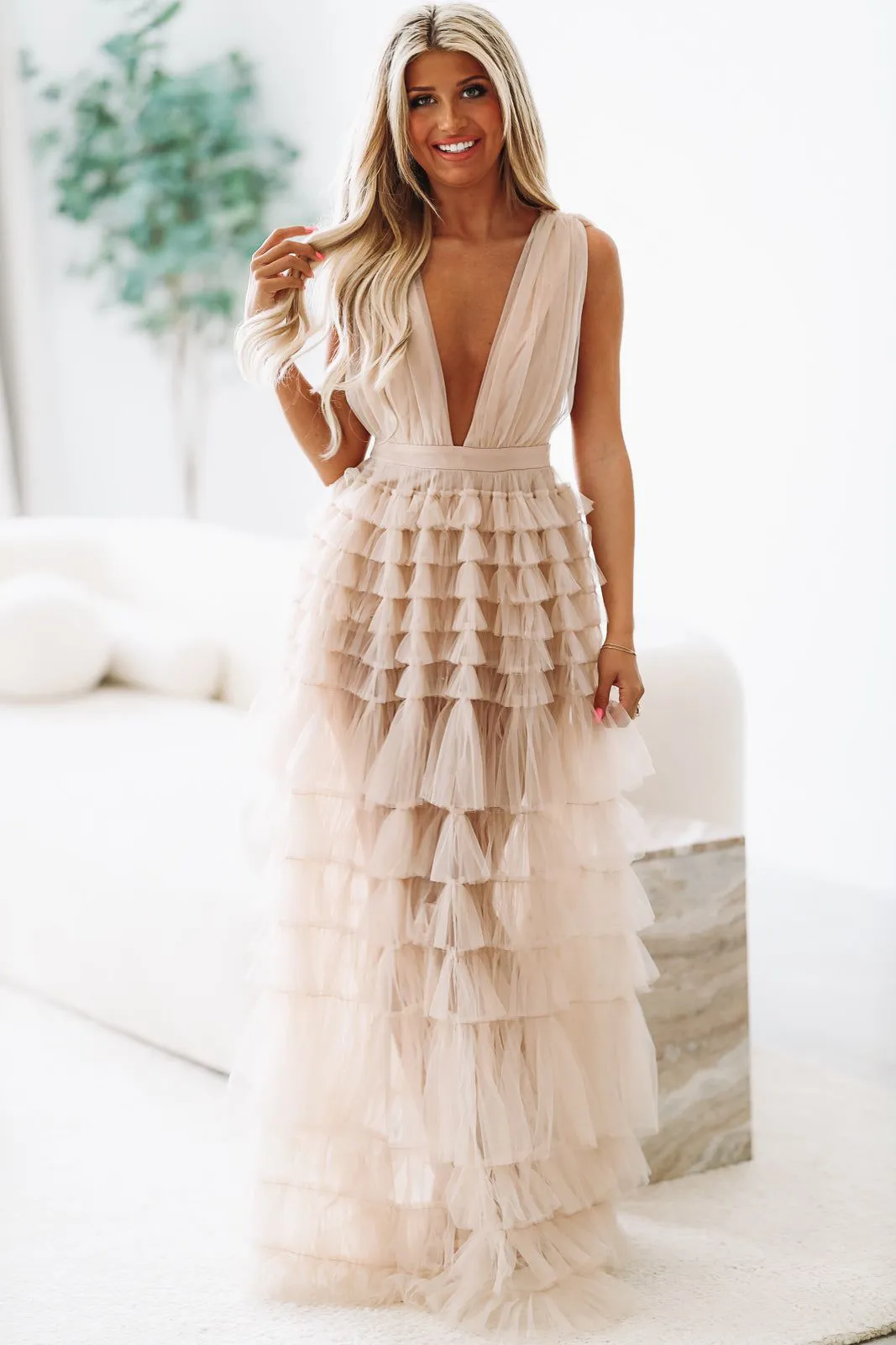 Cheers To Me Maxi Dress - Cream sold by Hazel & Olive product image thumbnail 3