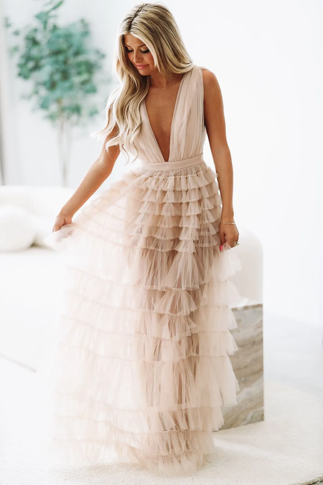 Cheers To Me Maxi Dress - Cream sold by Hazel & Olive