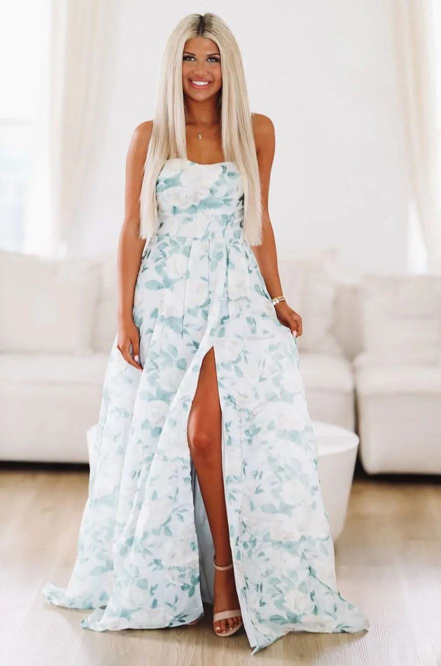 Evening Bloom Maxi Dress - Green sold by Hazel & Olive