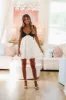 Making Jaws Drop Mini Dress - Cream and Black sold by Hazel & Olive