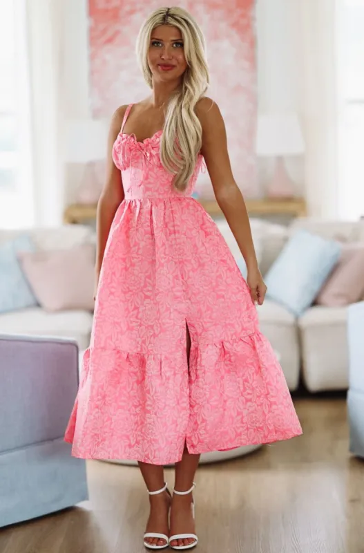 Perfect Day Midi Dress - Pink sold by Hazel & Olive