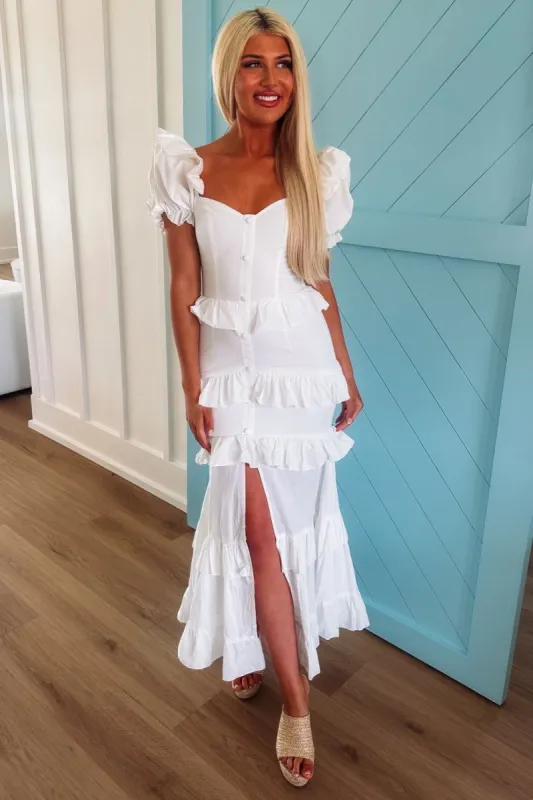 Close to Your Heart Maxi Dress - White sold by Hazel & Olive