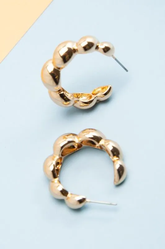 Bubble Twist Hoop Earrings - Gold sold by Hazel & Olive