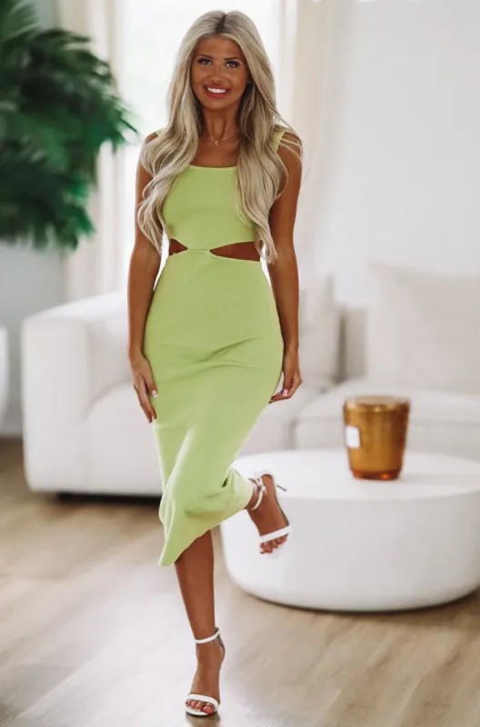 Need Your Loving Knit Midi Dress - Lime sold by Hazel & Olive