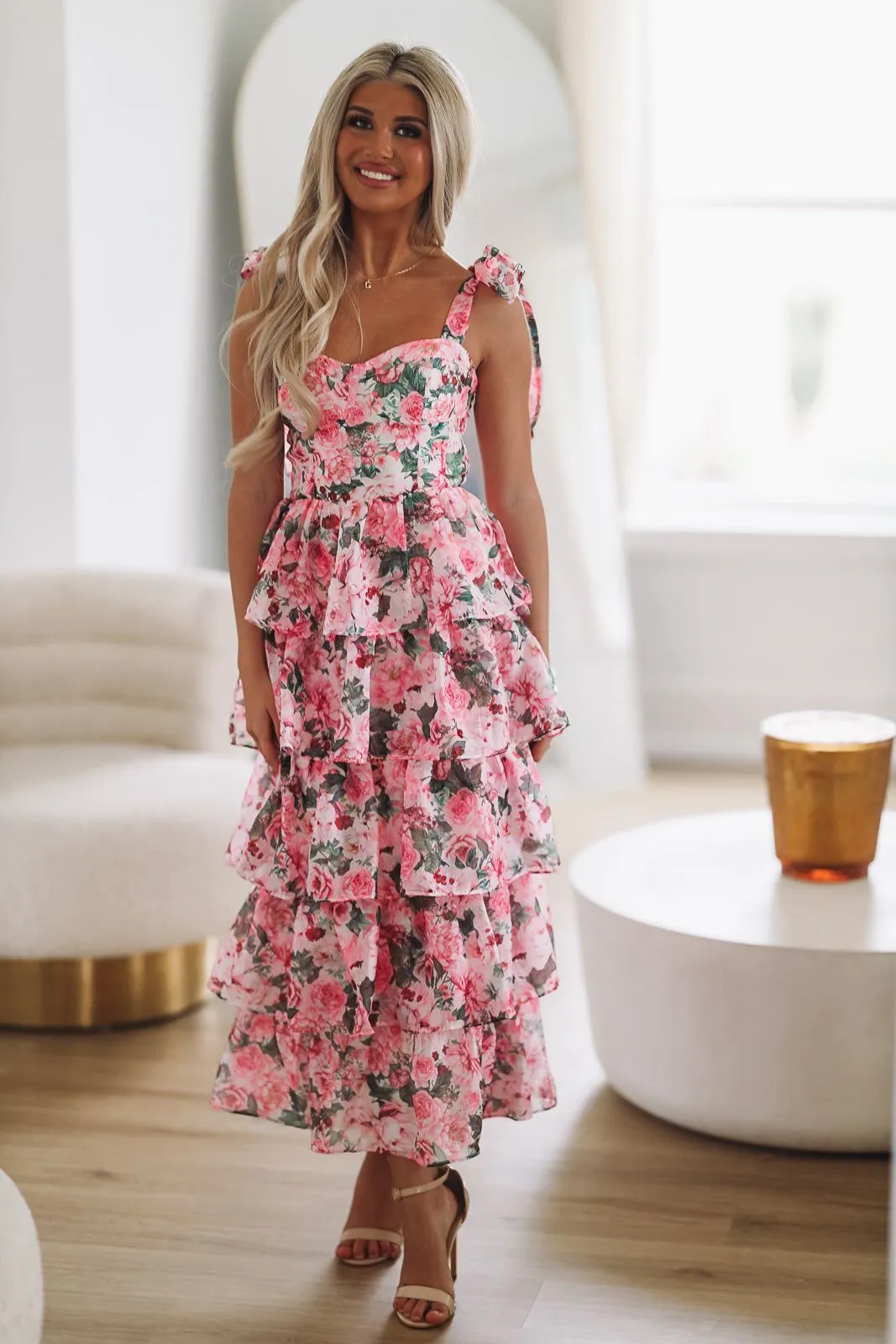 Love in Your Eyes Midi Dress - Pink sold by Hazel & Olive product image thumbnail 2