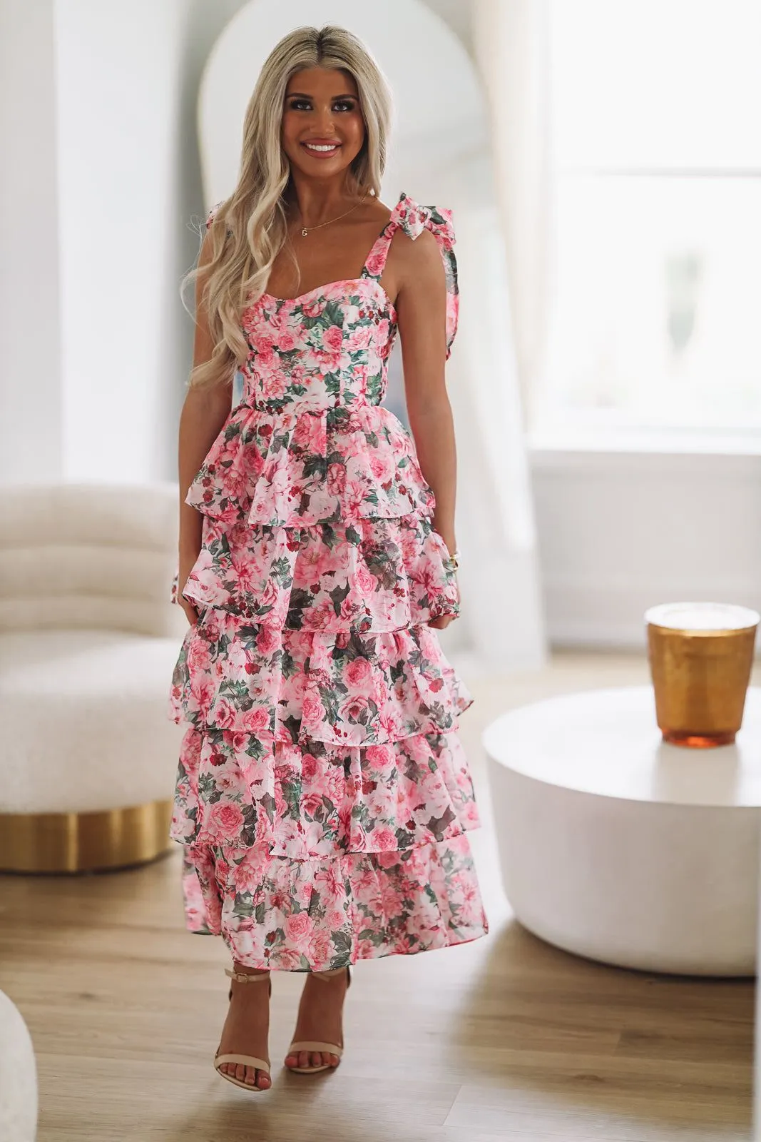 Love in Your Eyes Midi Dress - Pink sold by Hazel & Olive product image thumbnail 3