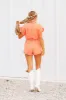Just So You Know Denim Romper - Washed Orange sold by Hazel & Olive